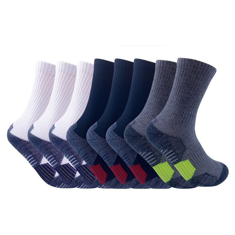 Unisex 8 Pairs Of Sports Socks, Basketball Socks - Durable, Breathable And Comfortable, Towel Sole Shock Absorption