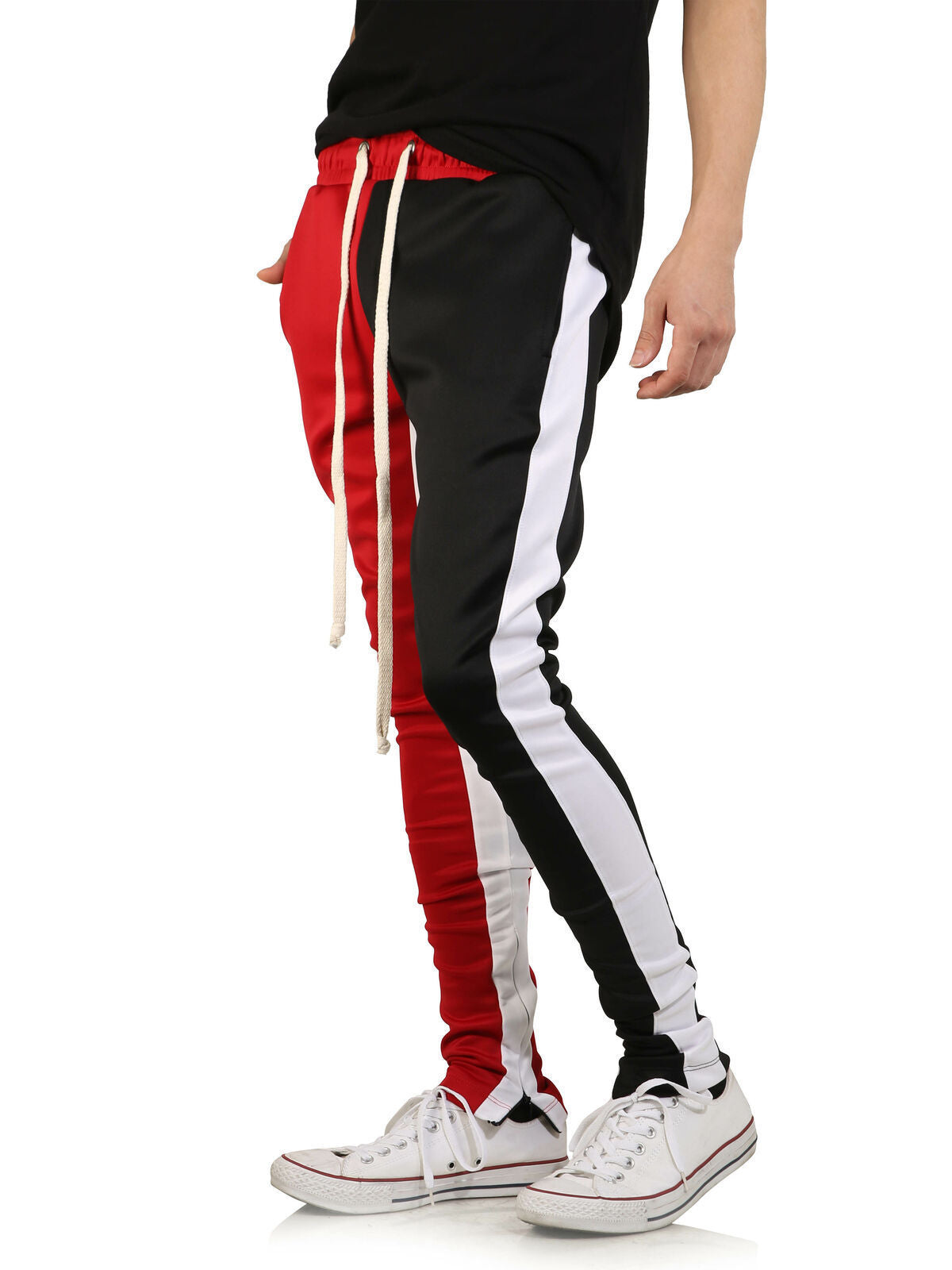 Men's casual sports pants stitching trousers