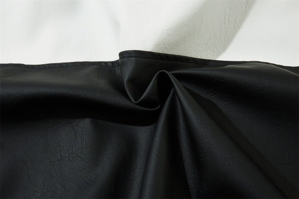 European And American-style Locomotive Racing Suit Leather Coat