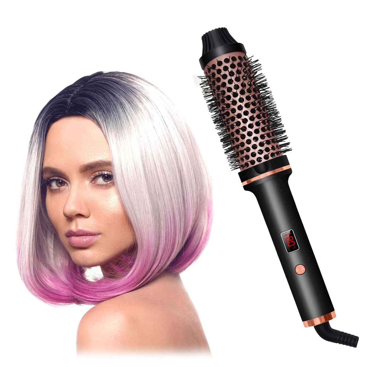 3 In 1 Round Rotating Volumizer Styler Rotating Hair Brush Automatic Rotating Styler Ionic Hair Brush Hot Air Dryer
