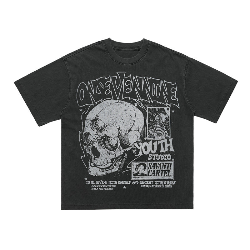 Printed Street Design Loose T-shirt Men