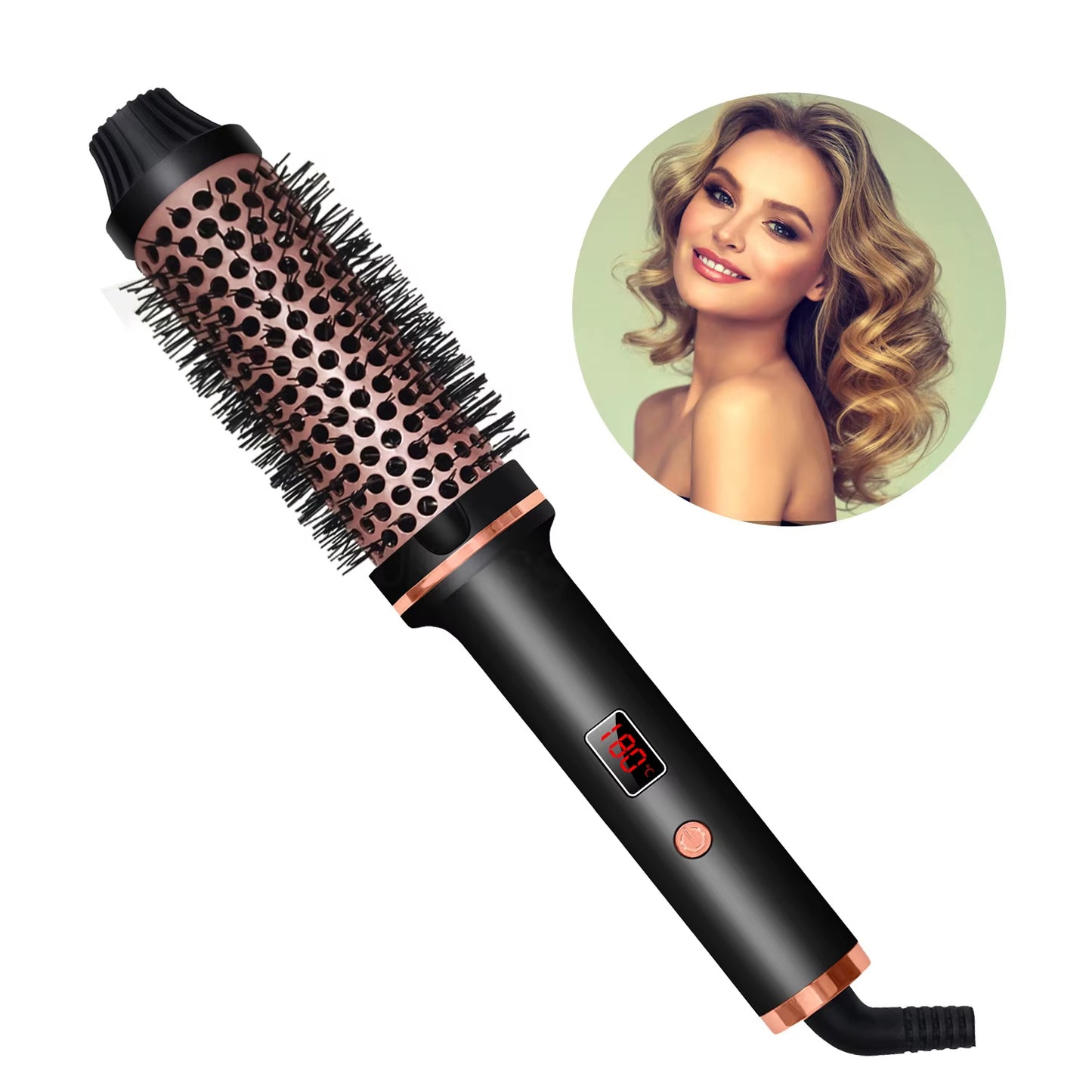 3 In 1 Round Rotating Volumizer Styler Rotating Hair Brush Automatic Rotating Styler Ionic Hair Brush Hot Air Dryer