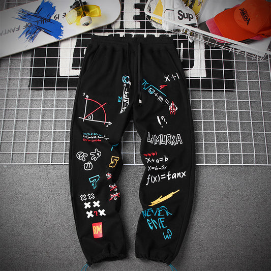 All-match Loose Sports Drawstring Feet Couple Pants