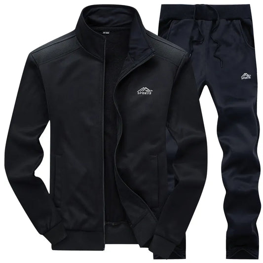 2023 Gym Spring Jacket + Pants Casual Tracksuit Men Sportswear Tracksuits Men Polyester Sweatshirt Sporting Fleece ropa hombre