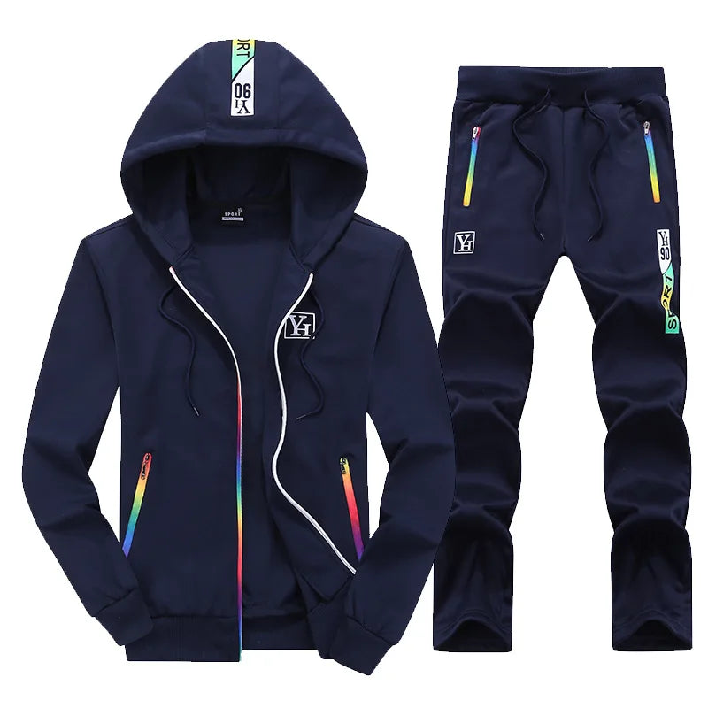 BOLUBAO Men Sets Fashion Sporting Suit Male Autumn Casual Cardigan Sweatshirt + Sweatpants 2 Pieces Tracksuit Men Warm Set Coat