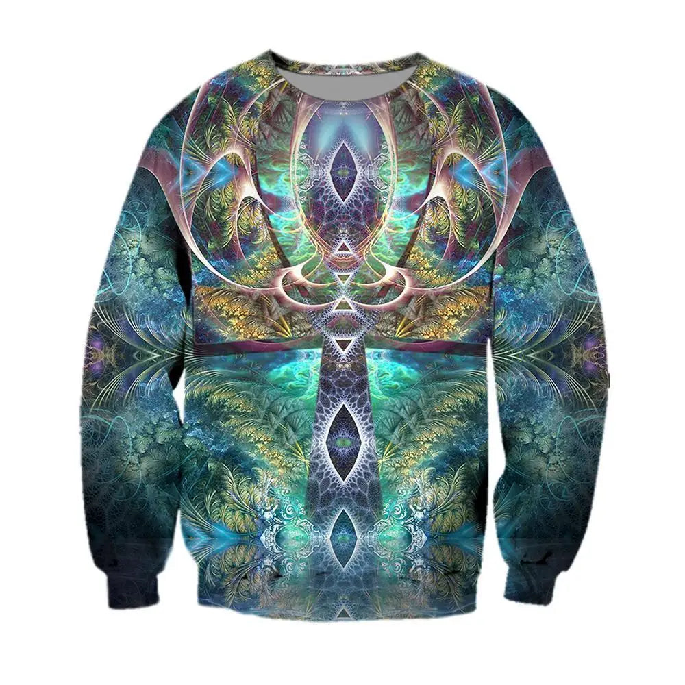 Psychedelic Art Ankh 3D All Over Printed Men Hoodies/sweatshirts Harajuku Fashion Hooded Autumn Long Sleeve streetwear Pullover
