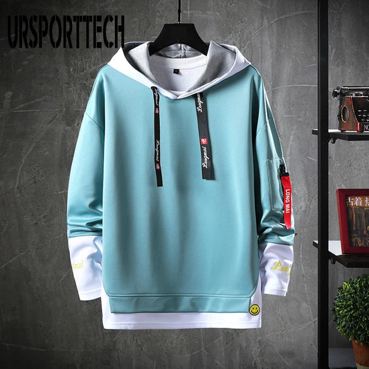 Autumn Men Hoodies Sweatshirts Men Long Sleeve Hip Hop Harajuku Hoodies Pullover black and white hoodies men Japanese Streetwear