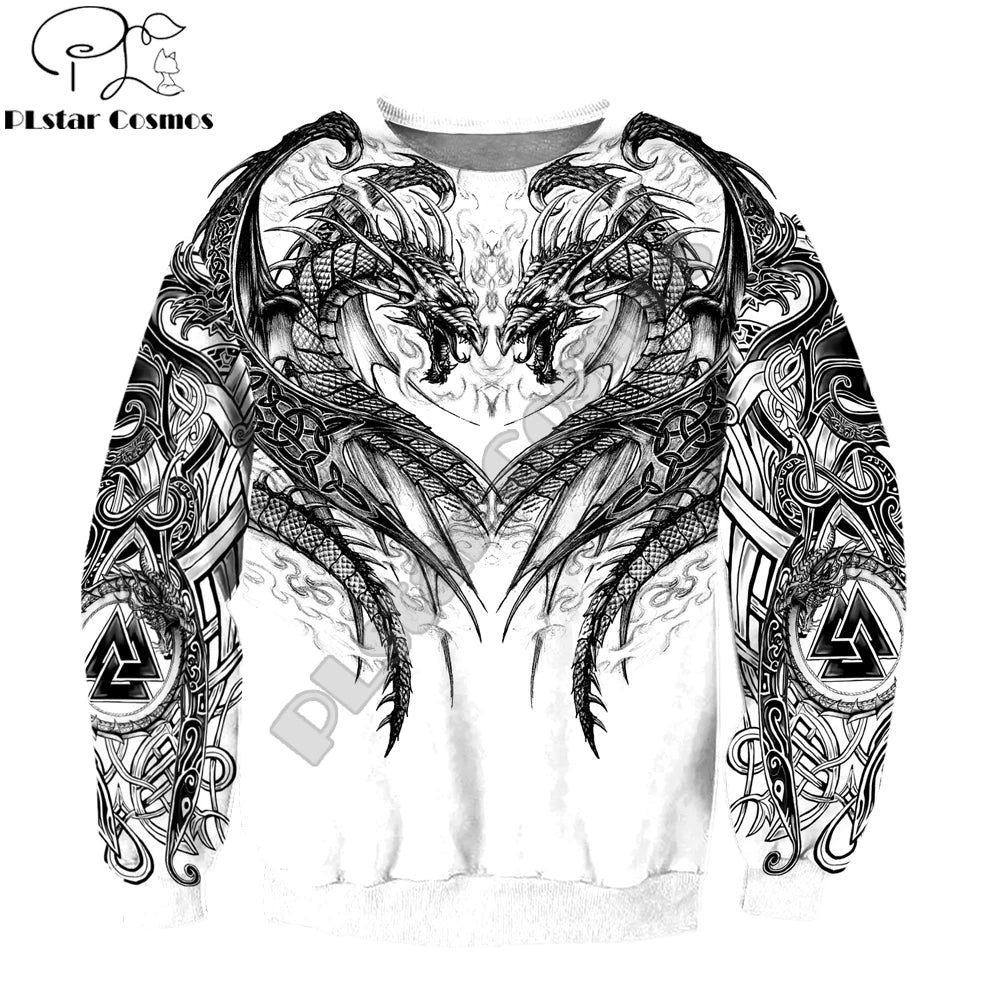 Tattoo Dragon 3D All Over Printed Autumn Men Hoodies Unisex Casual Pullovers Zip Hoodie Streetwear sudadera hombre DW630