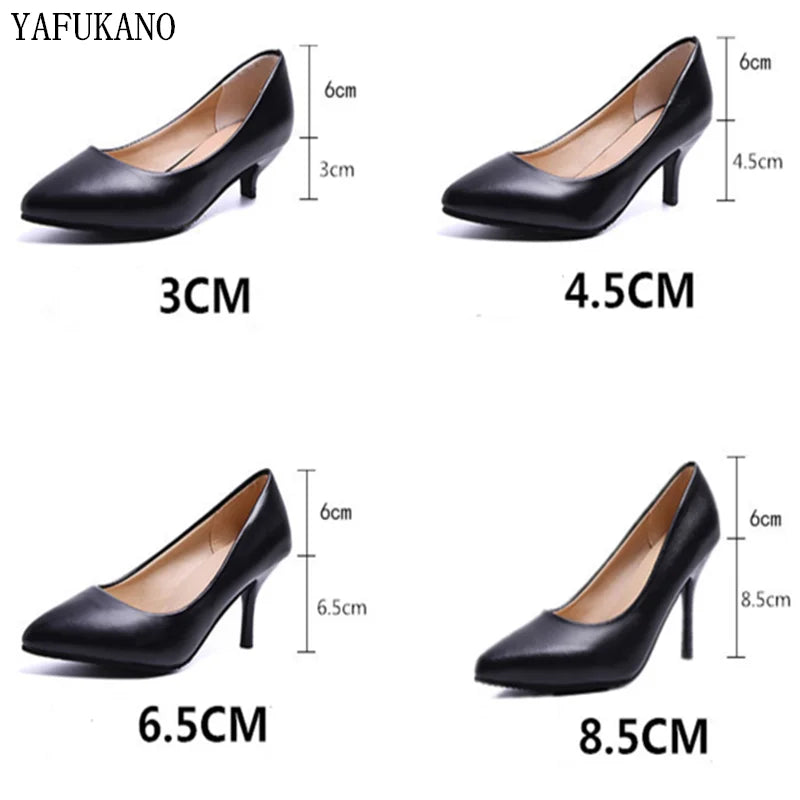 Professional Single Shoes Simple Comfort Work Shoes Black High Heels Formal Wear Leather Shoes Sexy Small Size Women's Shoes 32