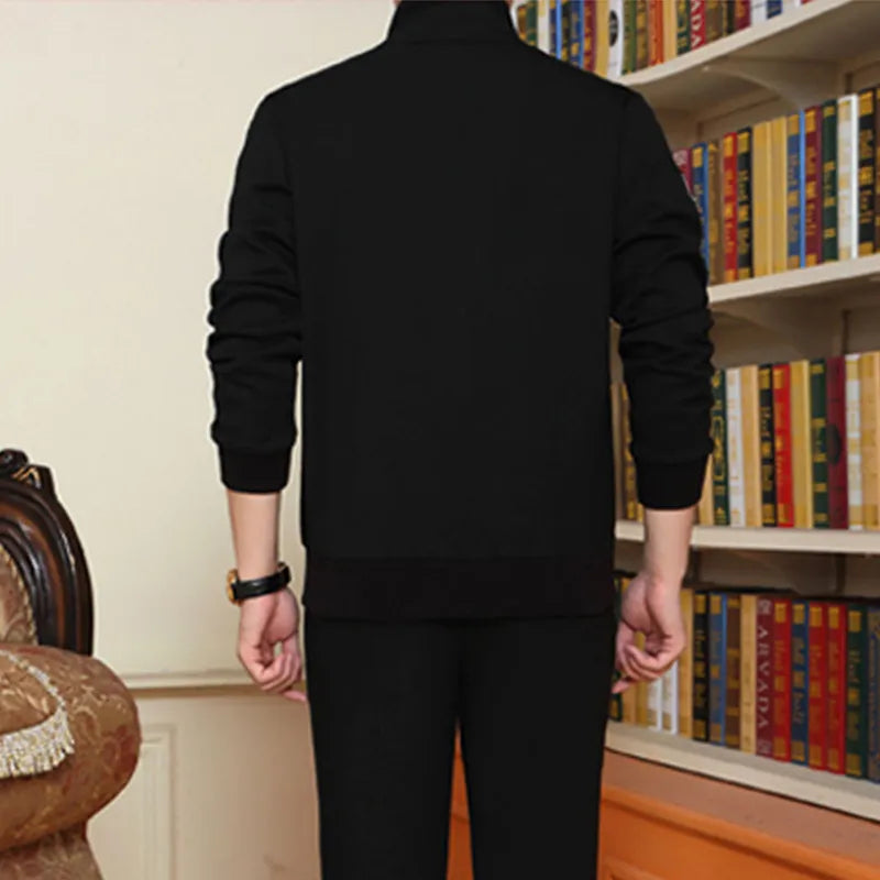 Men's Sportswear Casual Suit Two Piece Set 2022 Autumn New Tracksuit Stand Zipper Gray Sweatshirt Sweatpant Survetement Homme