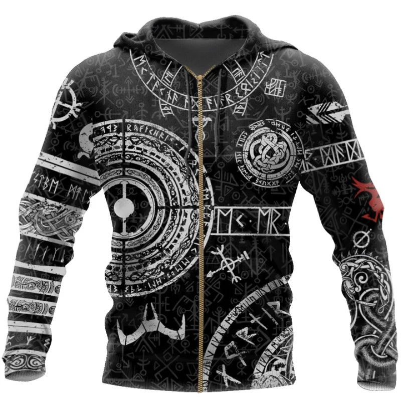 Odin Tattoo 3D Printed Men hoodies Harajuku Fashion Hooded Sweatshirt Autumn Unisex Street hoodie sudadera hombre WS-445