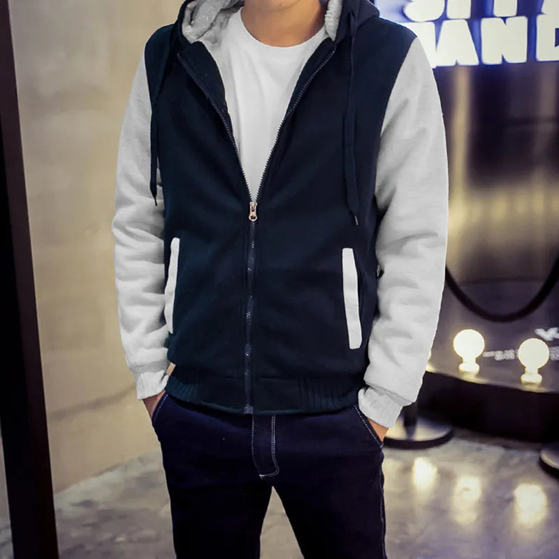 NEW Men Hoodies  Autumn Fashion Tracksuit Sweatshirt Men's Winter Collar Cap Long Sleeves zipper Hoody Sports Sweatshirts M-5XL