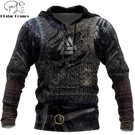 Armor Tattoo Valknut 3D Printed Men hoodies Harajuku Fashion Sweatshirt Cosplay costume Unisex Casual jacket Zip Hoodie WJ003