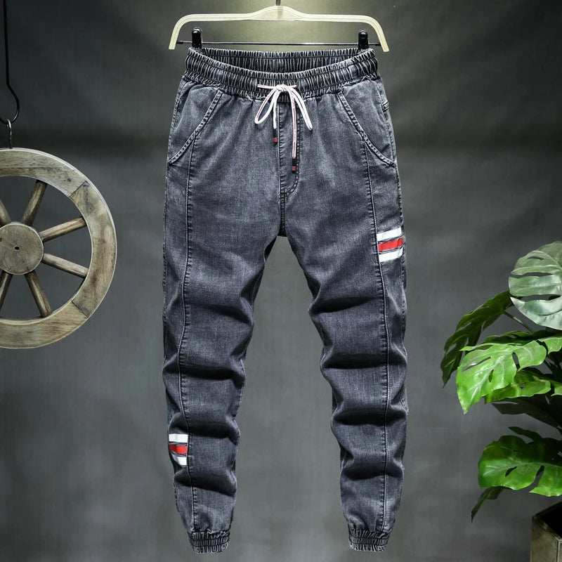 Plus Size 7XL 8XL 9XL 10XL Men's Jeans Fashion Casual Jogger Harem Denim Pants 3 Colors Hip Hop Splice Slim Male Trousers