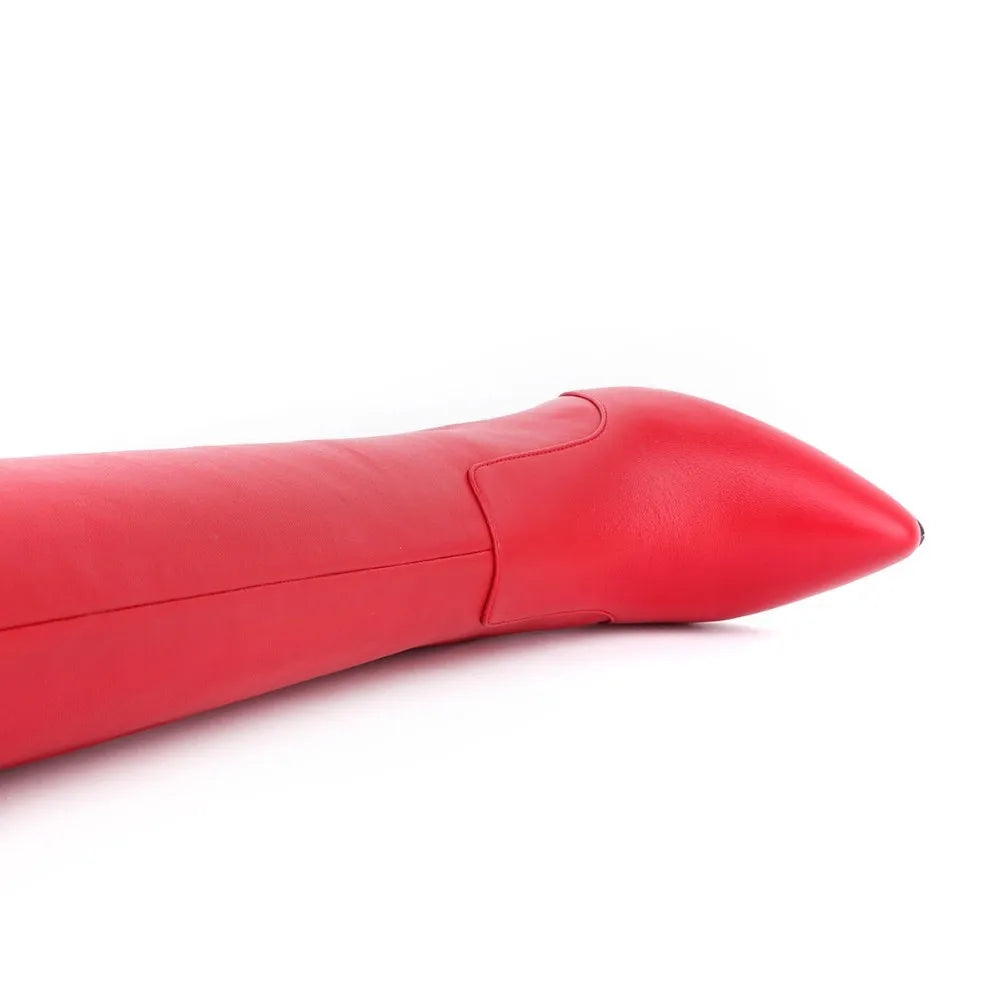 LOSLANDIFEN 2023 Winter Over The Knee Women Boots Leather Sexy High Heels Slip on Shoes Pointed Toe Woman Long  Size 35-42