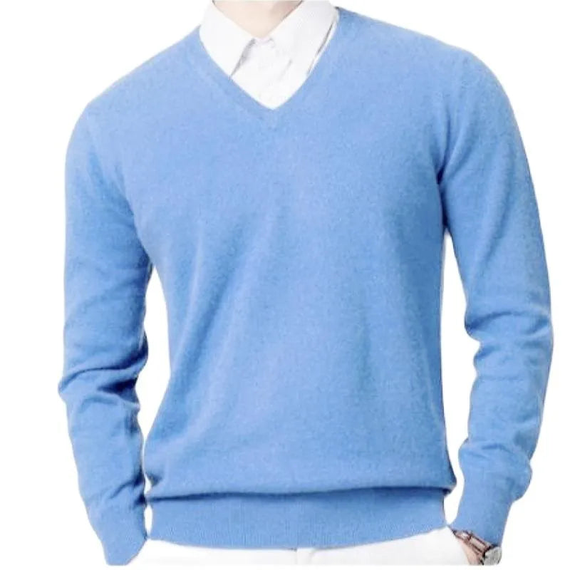 Men Cashmere Sweater Autumn Winter Soft Warm Jersey Jumper Robe Hombre Pull Homme Hiver Pullover V-Neck O-Neck Knitted Sweaters