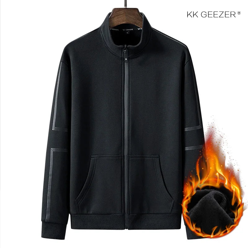 Winter Men Hoodies Sweatshirts Fleece Zipper Big Size 5XL 6XL 7XL 8XL Black 68% Cotton Streetwear Warm Hooded Sportswear Male