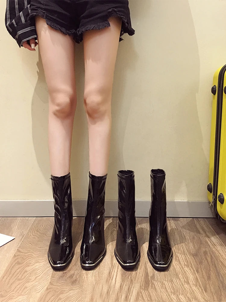 Women's shoes ankle boots 2020 autumn new thick heel high heel non-slip fashion casual motorcycle boots