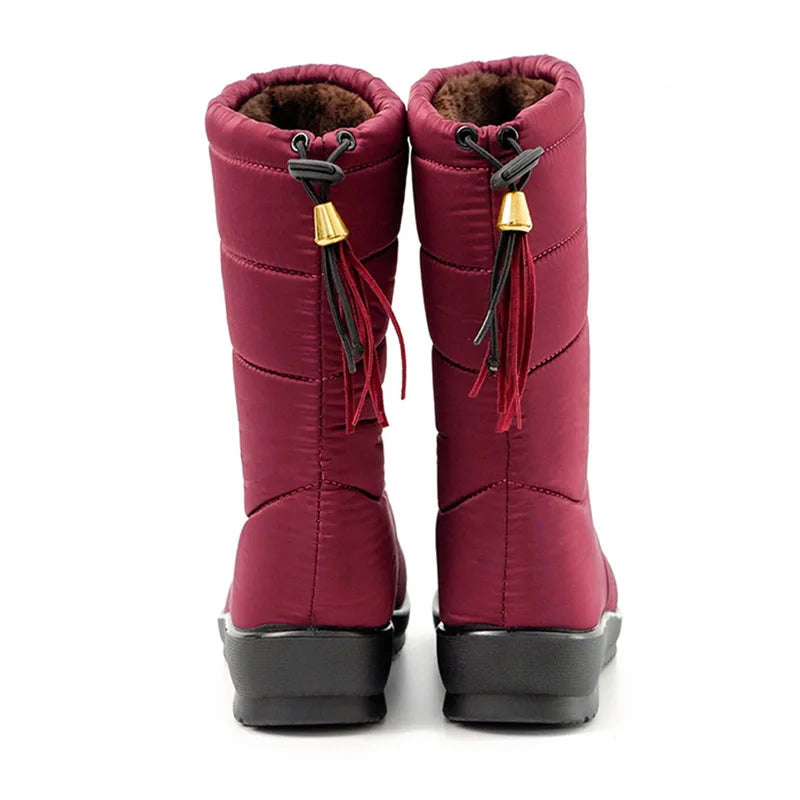 BEYARNEWarm Fur Winter Boots for Women 2019 Warm Waterproof Winter Boots Mid Calf Snow Boots Women's Boots Women's Shoes Shoes