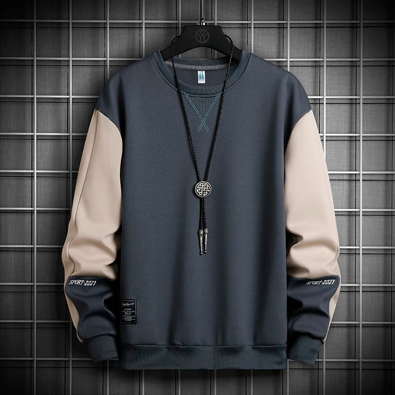 Hot 2021 New Spring Autumn Solid Color Splice Casual Men Hoodies Sweatshirts Men Fashion Harajuku Streetwear Hoodies Sweatshirt