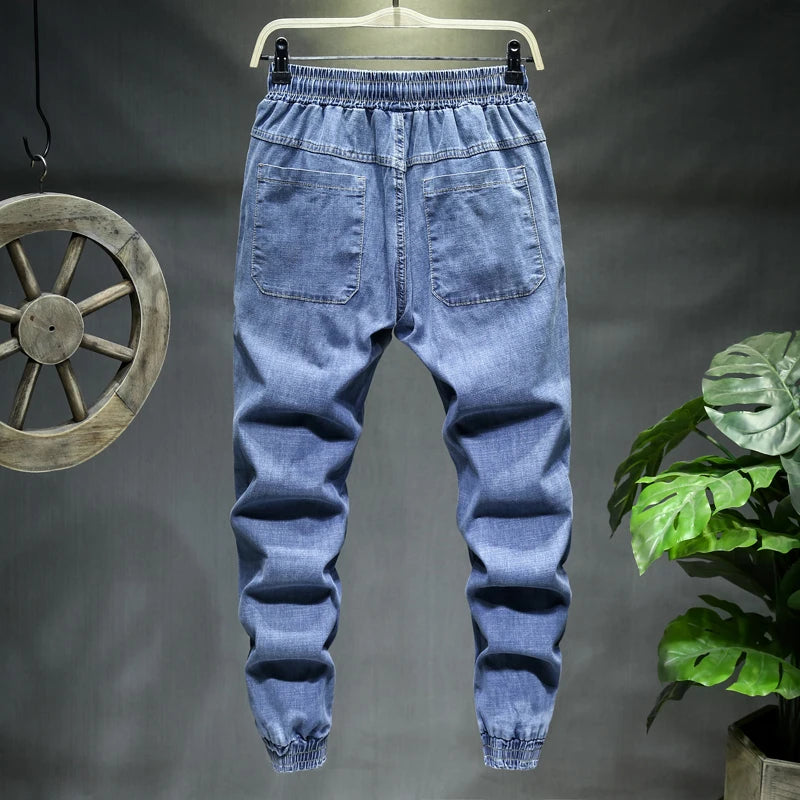 Plus Size 7XL 8XL 9XL 10XL Men's Jeans Fashion Casual Jogger Harem Denim Pants 3 Colors Hip Hop Splice Slim Male Trousers