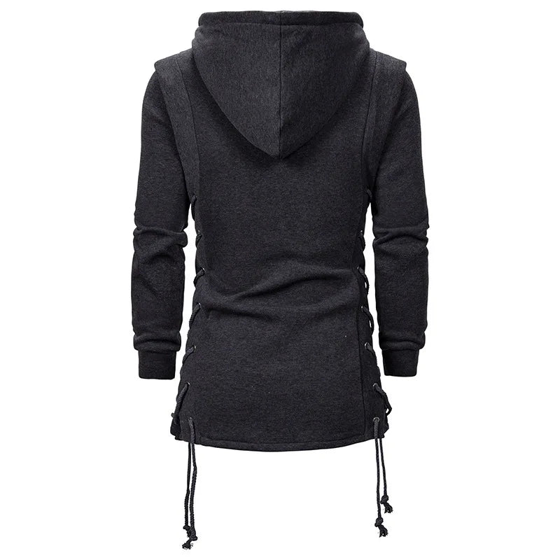 New Men Hoodies Sweatshirts Casual Solid Long Sleeve Sweatshirt Dark Hooded Loose Jacket Coats  Jojo Bizarre Adventure