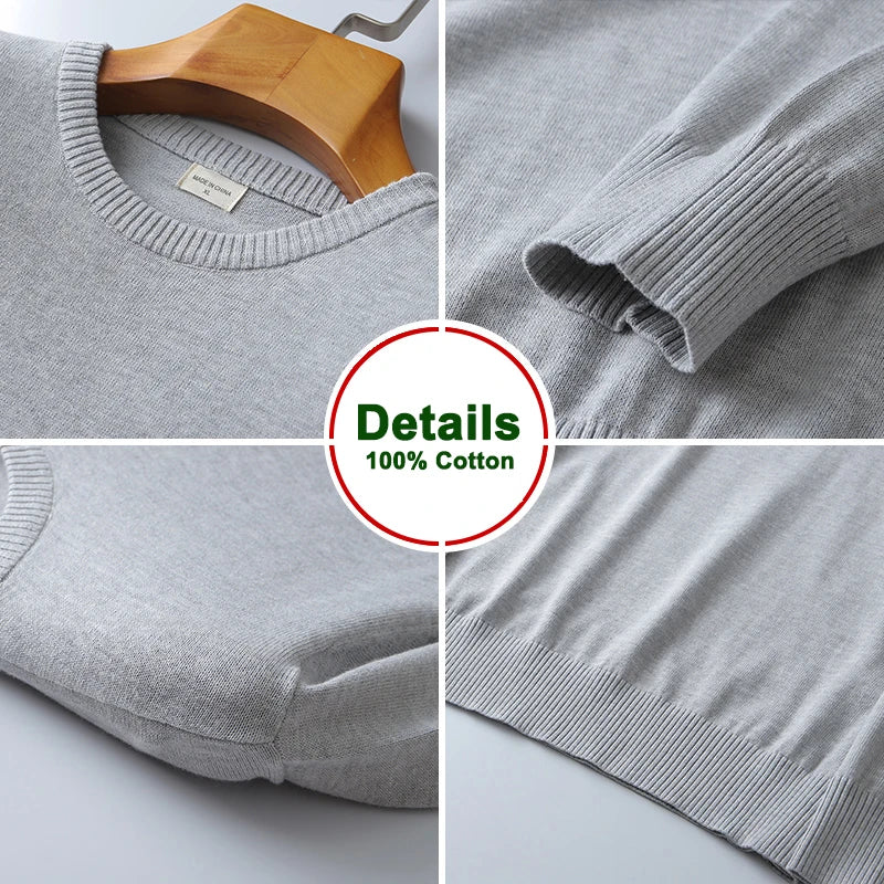 6XL 5XL Plus Size Men Sweaters Pullover Male Solid Cotton Pullovers Underwear Autumn Spring Winter  Jersey Slim Sweater Jumper