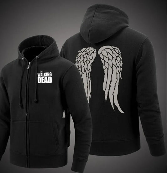 The Walking Dead Zombie Daryl Dixon Wings Cotton hoodie with a zipper Jackets Coats brand clothing fashion man's men 2017 autumn