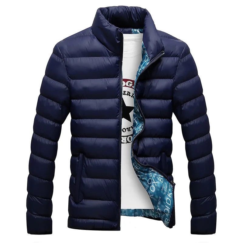 Winter Jacket Men 2023 New Cotton Padded Thick Jackets Parka Slim Fit Long Sleeve Quilted Outerwear Clothing Warm Coats