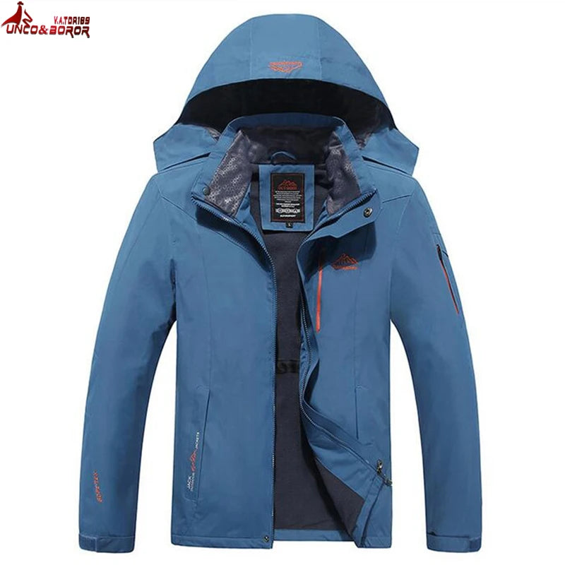 Plus Size 6XL 7XL 8XL men`s Waterproof Jacket Spring Autumn Windproof rain Coat outwear Tourism Mountain Jacket Men clothing