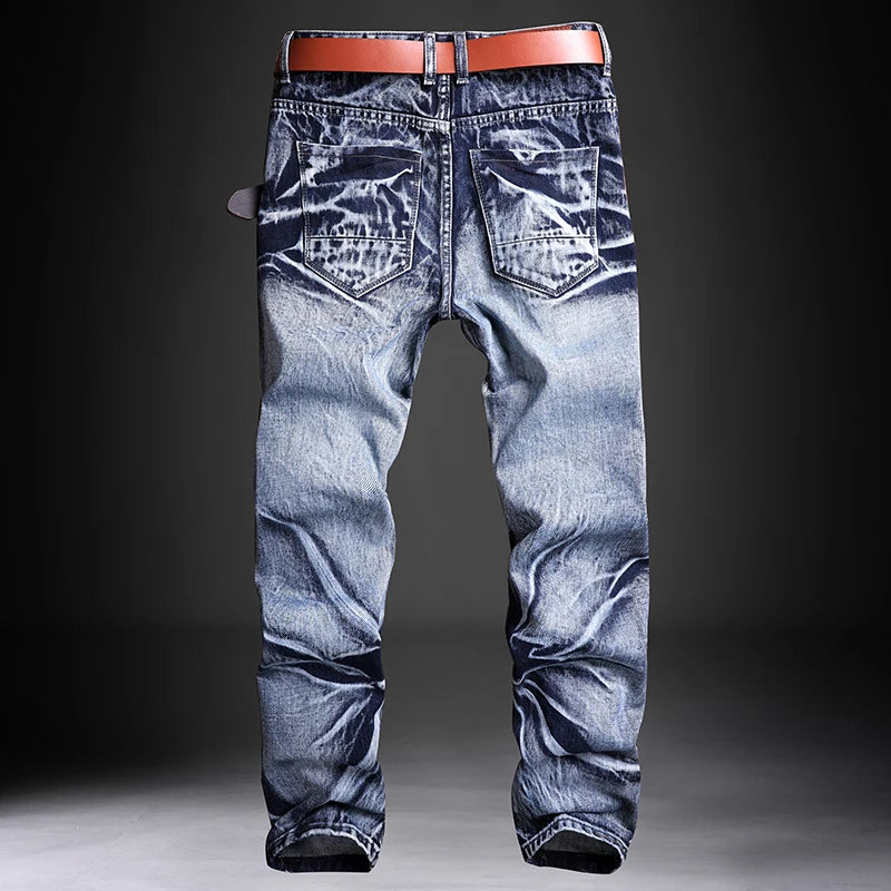 Jeans Men Male Jean Homme Mens Men'S Classic Fashions Pants Denim Biker Pant Slim Fit Baggy Straight Trousers Designer Ripped