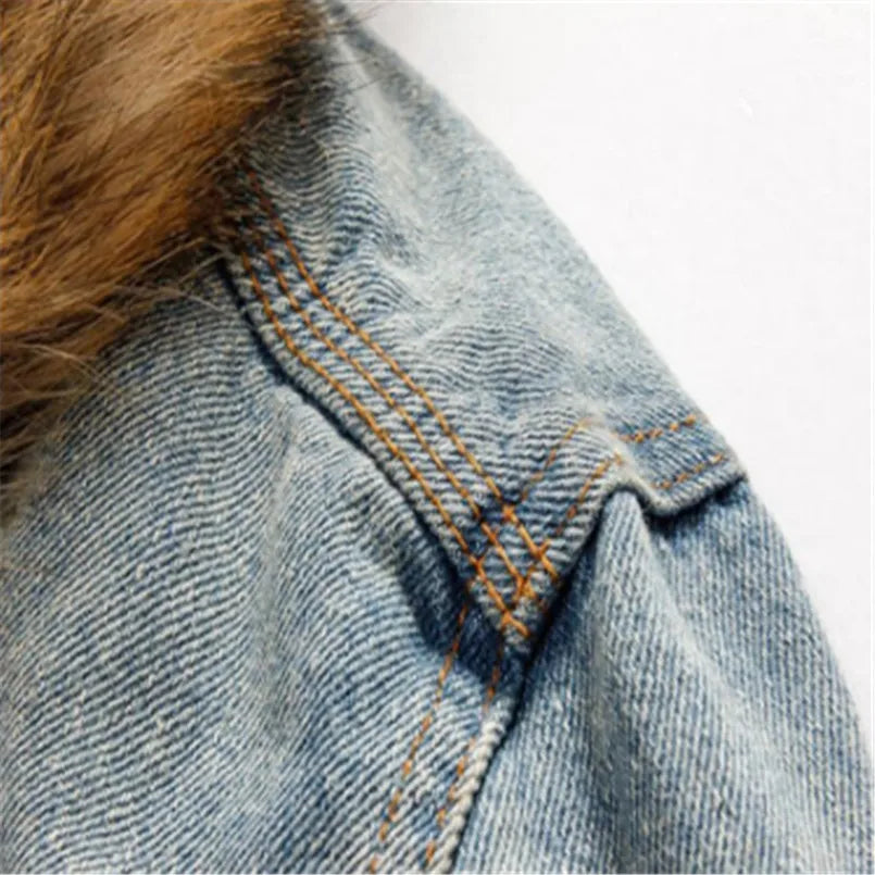drop shipping 2023 new men jeans jacket and coats denim thick warm winter outwear S-4XL LBZ21
