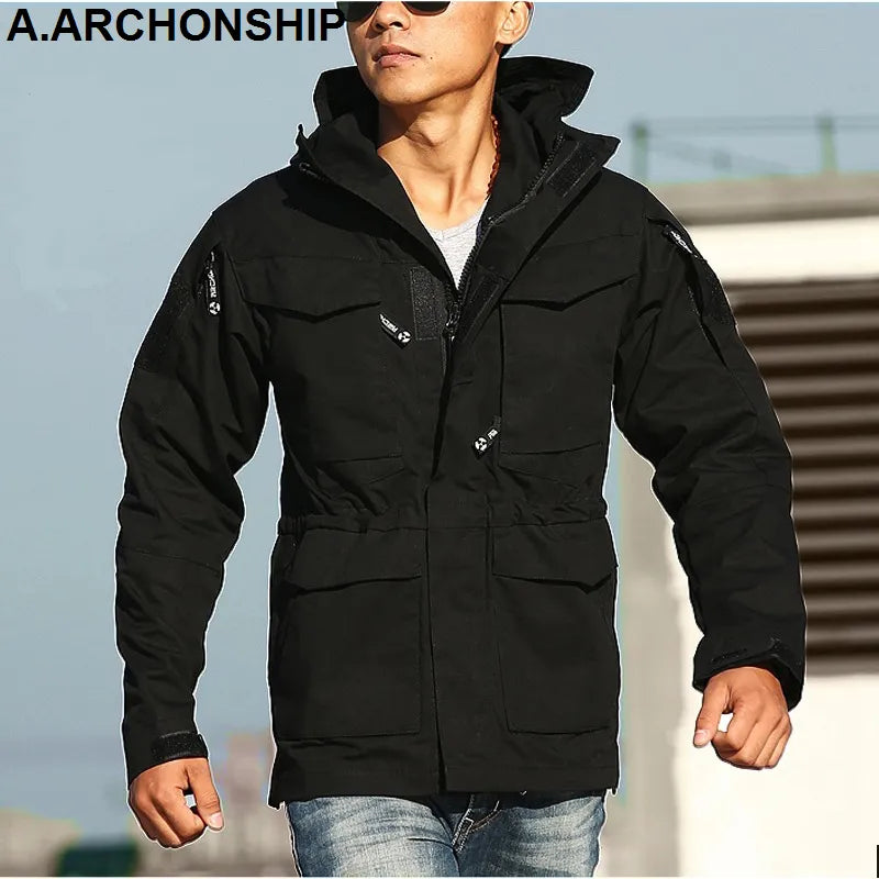 M65 UK US Army Clothes Windbreaker Military Field Jackets Mens Winter/Autumn Waterproof Flight Pilot Coat Hoodie Five Colors