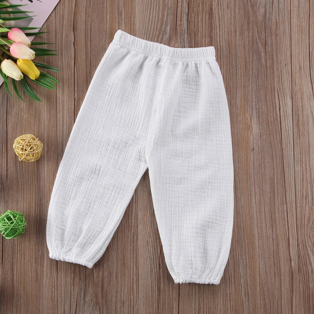 4 Colors Baby Kids Girl Boy Bottoms Wrinkled Pantalettes Pants Babies Loose Long pant Clothing