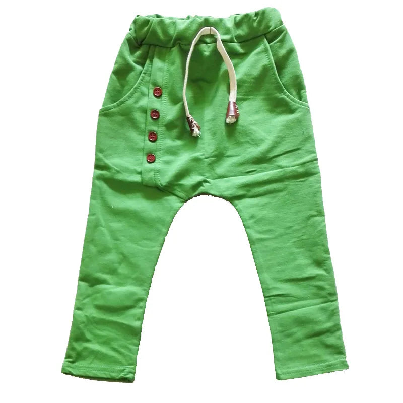 Boy Pants Kids Autumn Spring Clothes Children Trousers for Baby Boys Harem Pants solid four buttons fashion