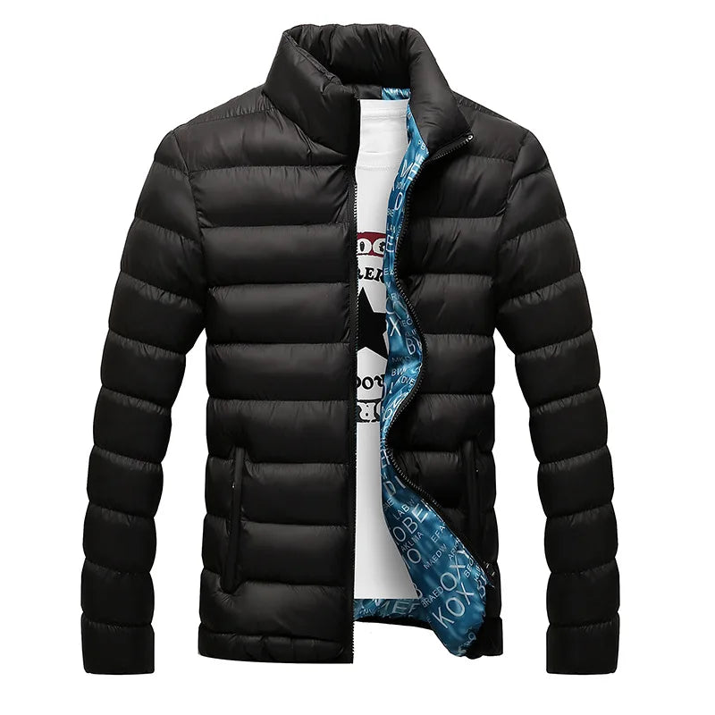 Winter Jacket Men 2023 New Cotton Padded Thick Jackets Parka Slim Fit Long Sleeve Quilted Outerwear Clothing Warm Coats