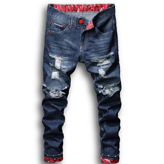 2023 New Young Men's Fashion Casual Stretch Slim Jeans Classic Trousers Denim Pants Male Jeans Men