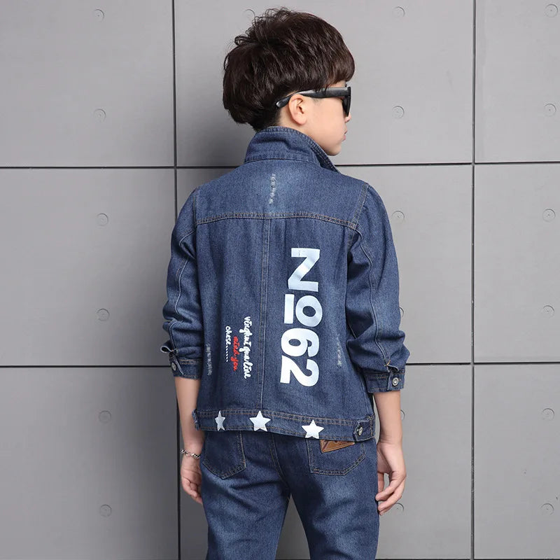 Children's Clothing Boy Spring Suit 2023 New Korean Children's Denim Suit Two Sets Of Autumn Children Clothes