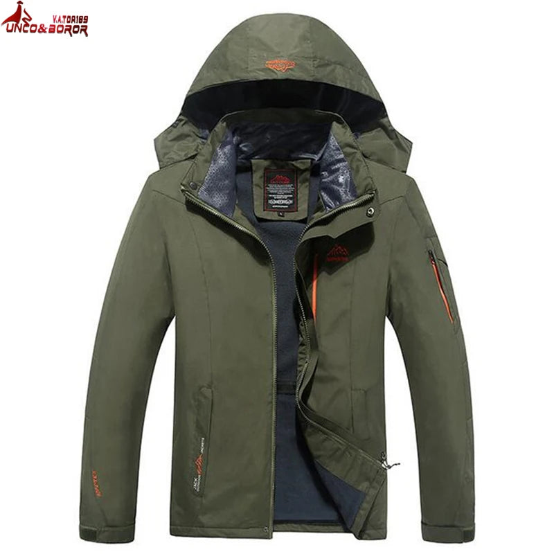 Plus Size 6XL 7XL 8XL men`s Waterproof Jacket Spring Autumn Windproof rain Coat outwear Tourism Mountain Jacket Men clothing