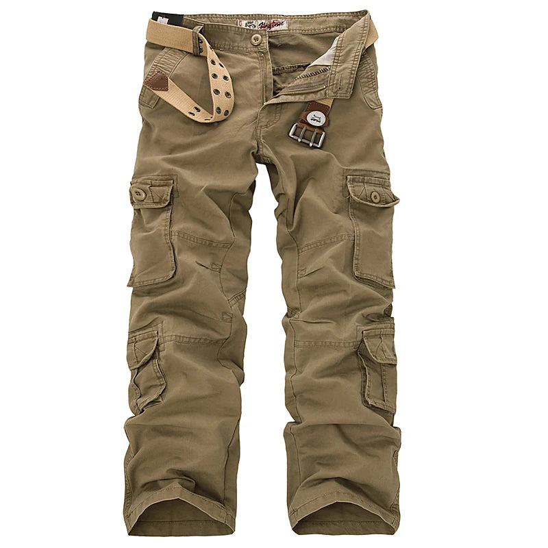 Fashion Military Cargo Pants Men Loose Baggy Tactical Trousers Oustdoor Casual Cotton Cargo Pants Men Multi Pockets Big size