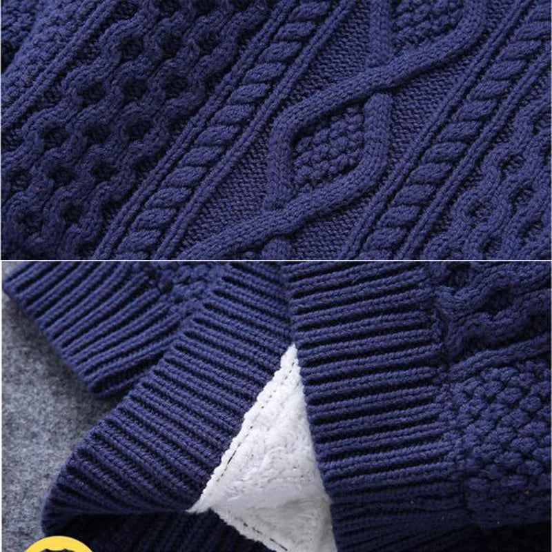 Sweater babi girls boys cotton Warm Pullovers plush inside sweaters girls Winter Autumn Knitted Loose jacket 1-12Y child tops