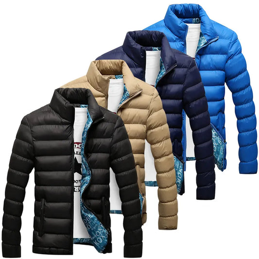 Winter Jacket Men 2023 New Cotton Padded Thick Jackets Parka Slim Fit Long Sleeve Quilted Outerwear Clothing Warm Coats