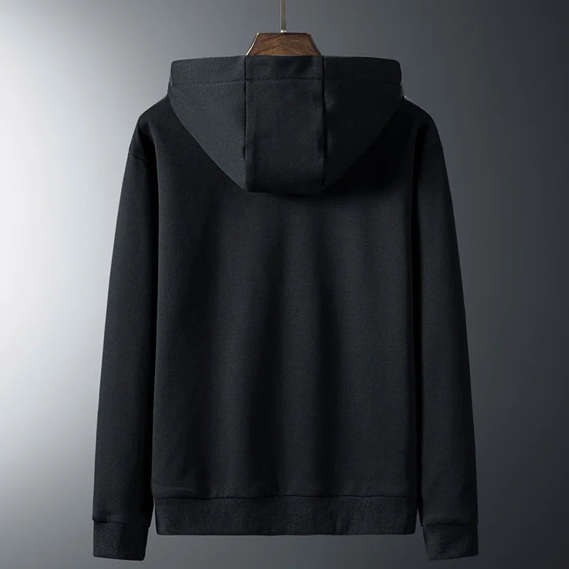 Winter Men Hoodies Sweatshirts Fleece Zipper Big Size 5XL 6XL 7XL 8XL Black 68% Cotton Streetwear Warm Hooded Sportswear Male