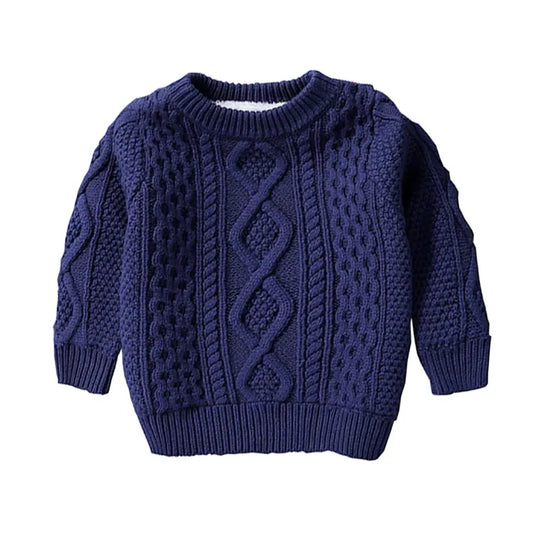 Sweater babi girls boys cotton Warm Pullovers plush inside sweaters girls Winter Autumn Knitted Loose jacket 1-12Y child tops