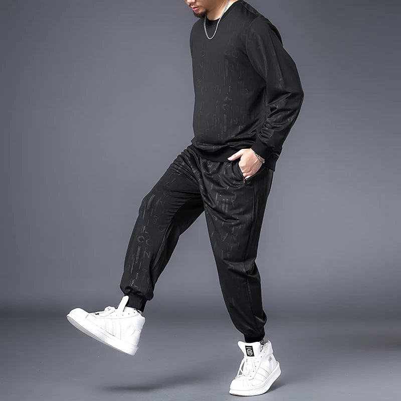 Plus size 7XL 6XL 5XL Suit Men 2020 Casual Tracksuit Mens  Man Set Pant Suits Solid Long Sleeved Male Clothing Hoodie+Pants