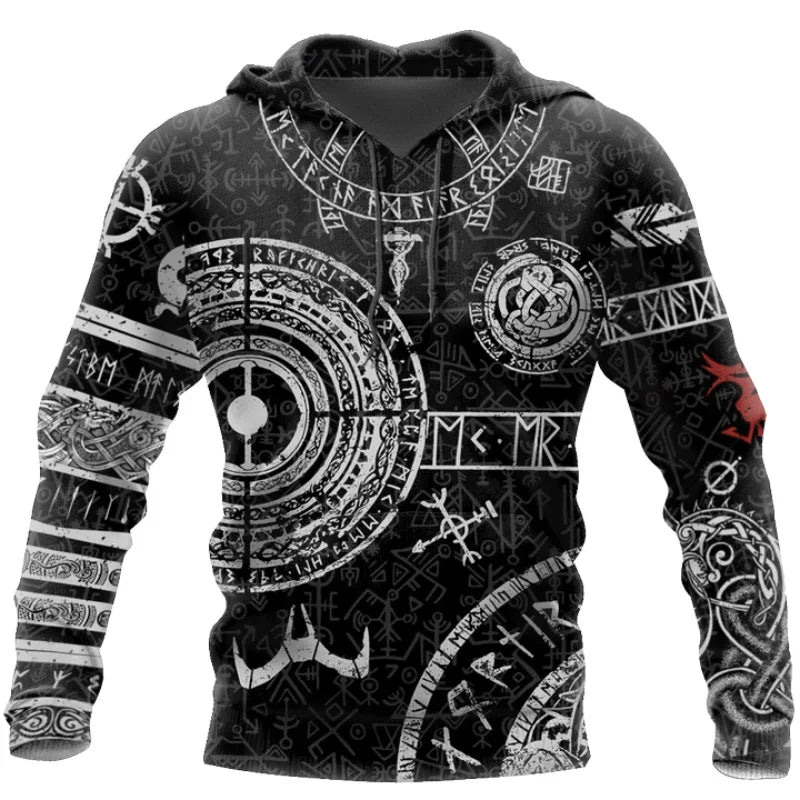 Odin Tattoo 3D Printed Men hoodies Harajuku Fashion Hooded Sweatshirt Autumn Unisex Street hoodie sudadera hombre WS-445