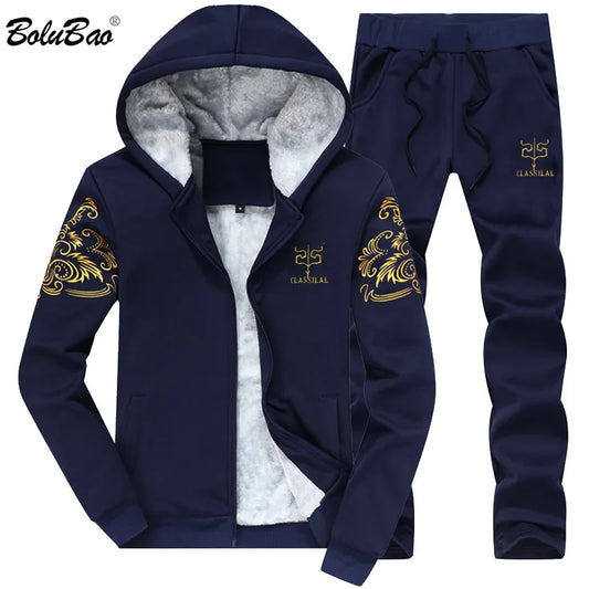 BOLUBAO Fashion Men Sweatshirt Sporting Sets Winter Jacket + Pants Casual Men's Track Suit Brand Sportswear Tracksuits Male Coat