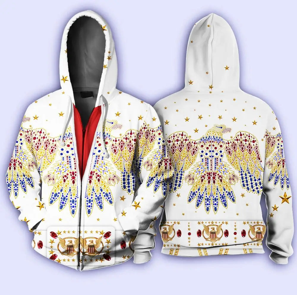 Hipster Super Star Singer ELVIS OVERALL Men Women Hoodie 3D Printed Fashion Hooded Sweatshirt Long Sleeve Pullover Hip Hop Style