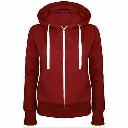 2023 Fashion Trend Zipper Hooded  Long-sleeved Plus Cashmere Sweater Coat