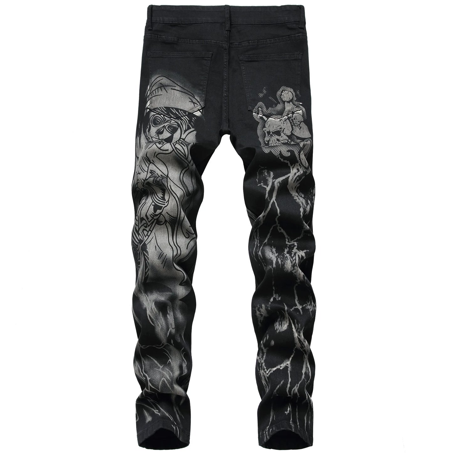 New Style Printed Jeans Men's Micro-elastic Jeans Fashion Original Pattern Design Printed Men Pants Brand Male Slim Jeans